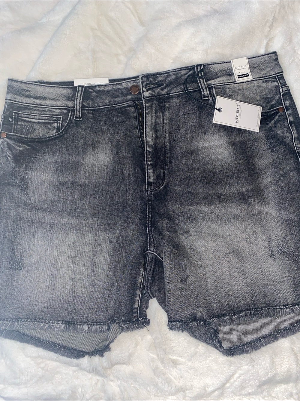 Judy Blue Washed Black High Waist Denim Shorts